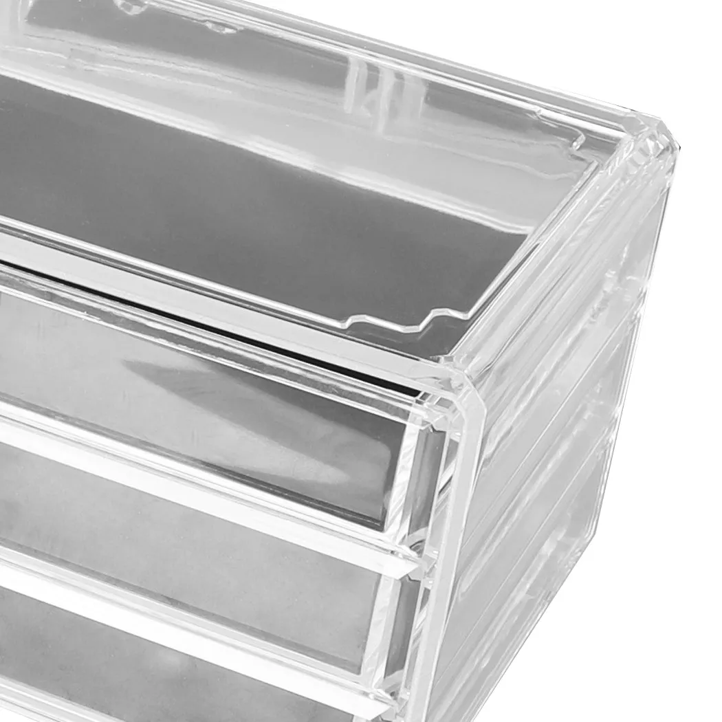 10 Drawers Clear Acrylic Boxes Cosmetic Makeup Organizer Jewellery Storage Box