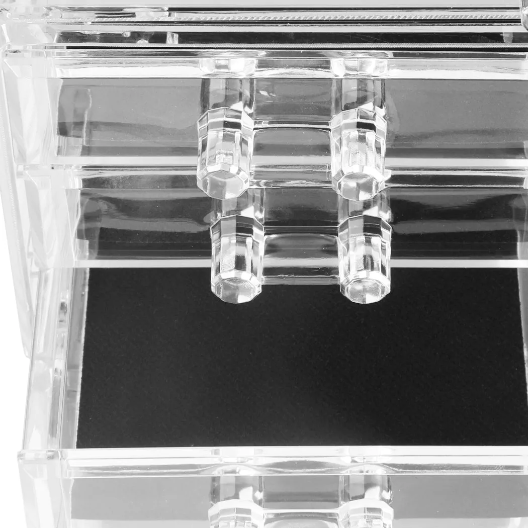 10 Drawers Clear Acrylic Boxes Cosmetic Makeup Organizer Jewellery Storage Box