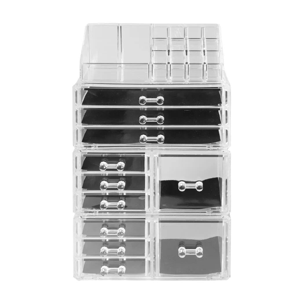 10 Drawers Clear Acrylic Boxes Cosmetic Makeup Organizer Jewellery Storage Box