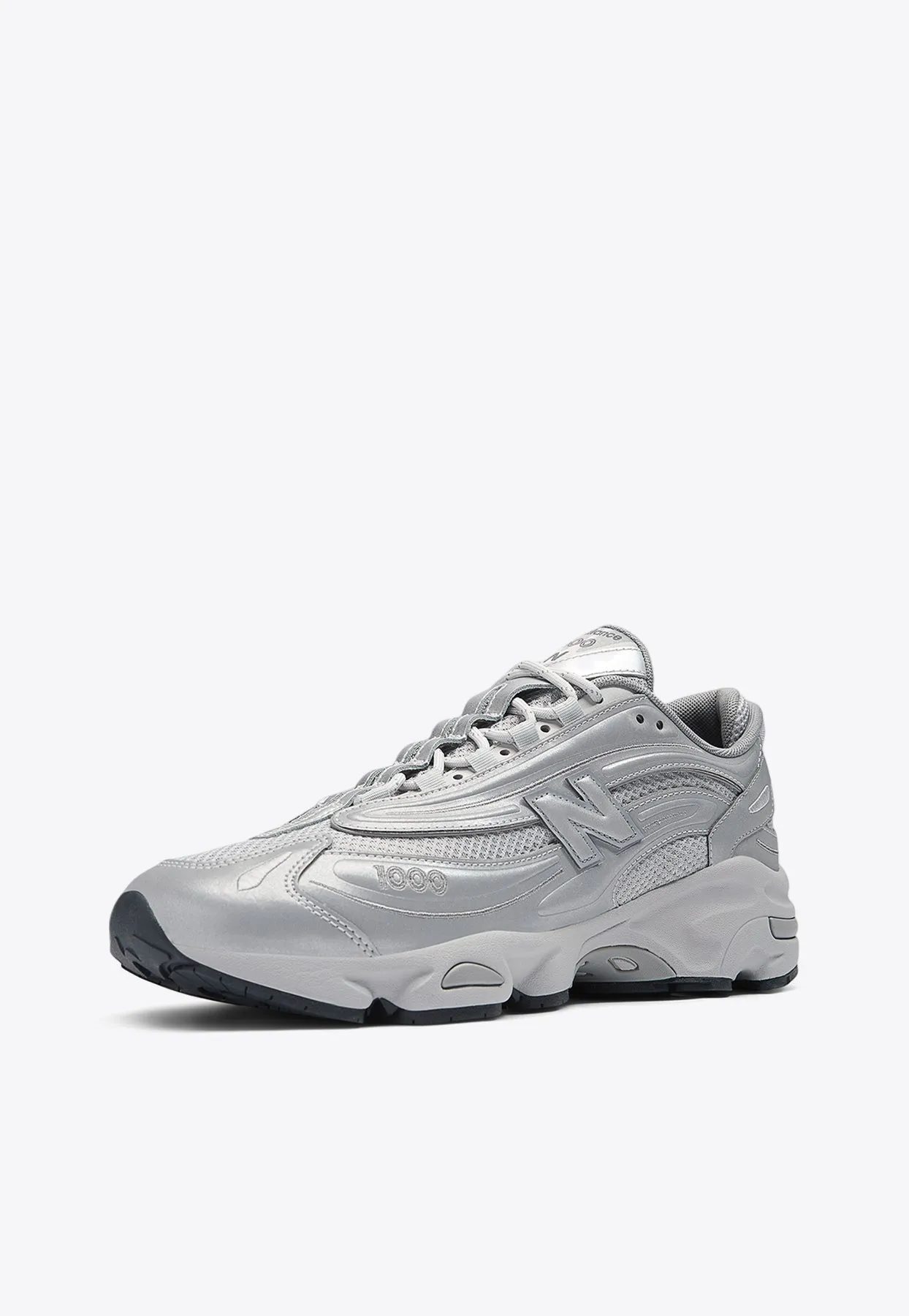 1000 Low-Top Sneakers in Silver Metallic with Raincloud