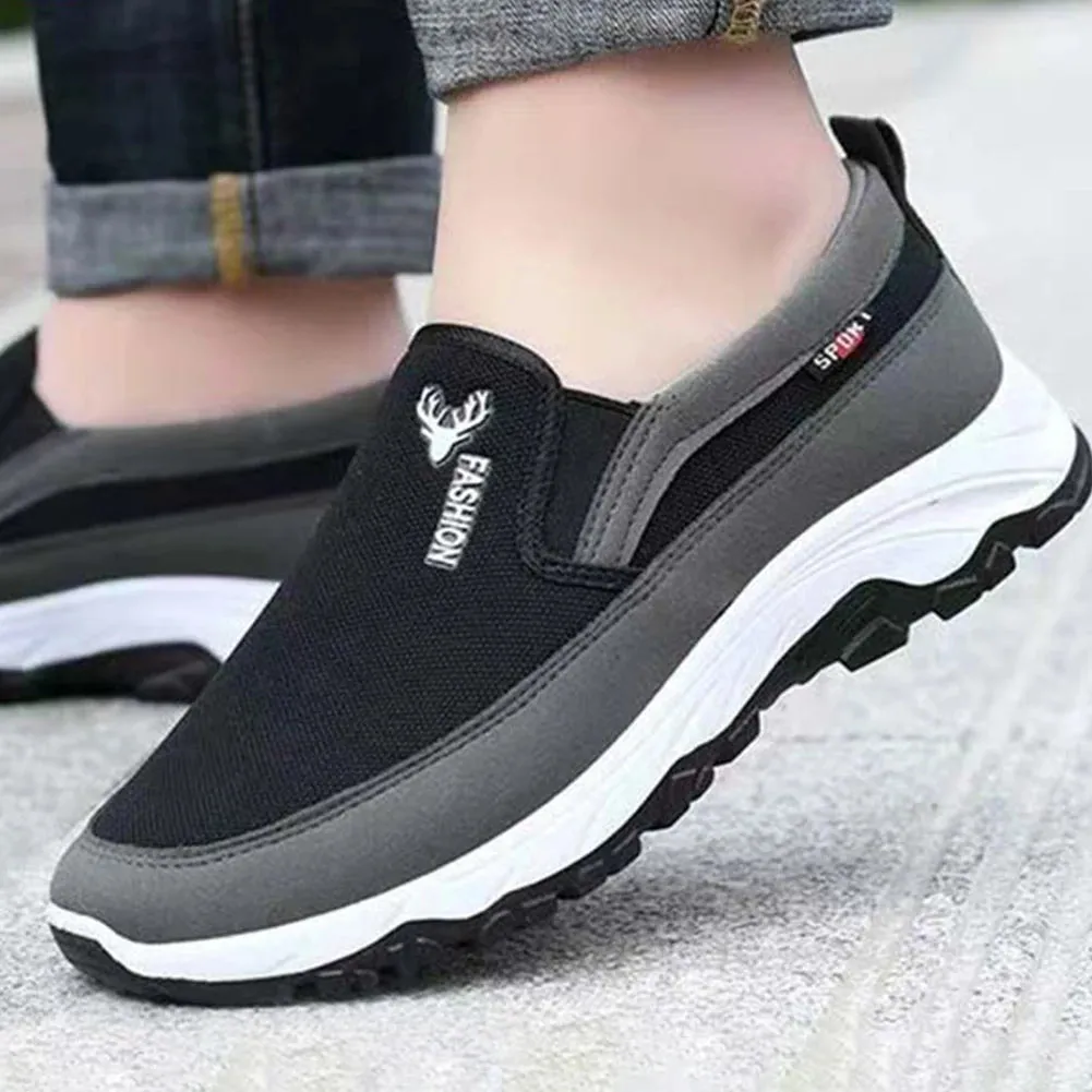 2024 Men's Canvas Shoes with Soft Soles Casual Breathable Comfortable Sliding Sleeves Men's Cloth Shoes Men's Oxford Sneakers