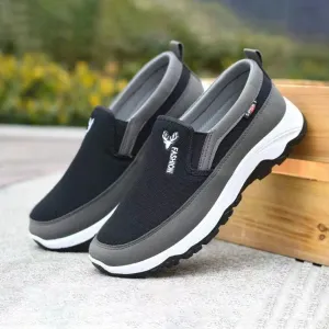 2024 Men's Canvas Shoes with Soft Soles Casual Breathable Comfortable Sliding Sleeves Men's Cloth Shoes Men's Oxford Sneakers