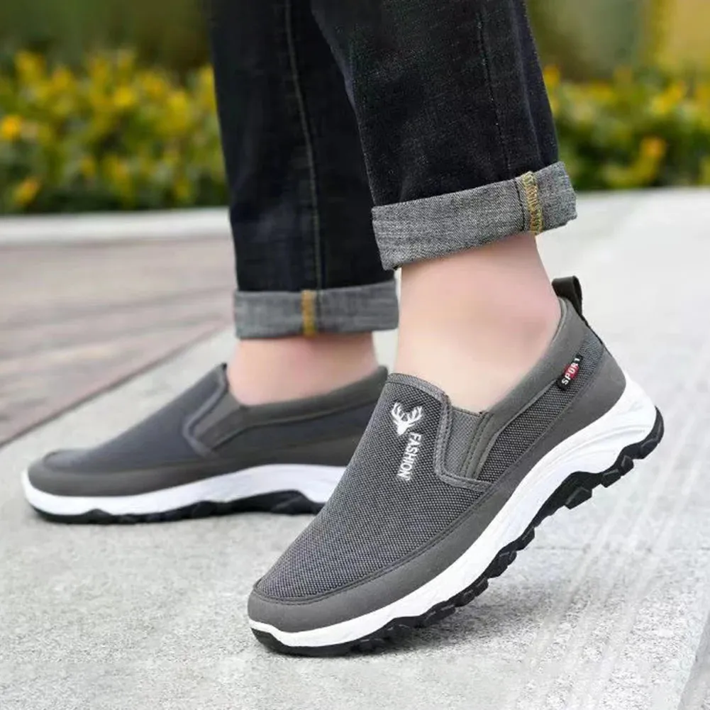 2024 Men's Canvas Shoes with Soft Soles Casual Breathable Comfortable Sliding Sleeves Men's Cloth Shoes Men's Oxford Sneakers