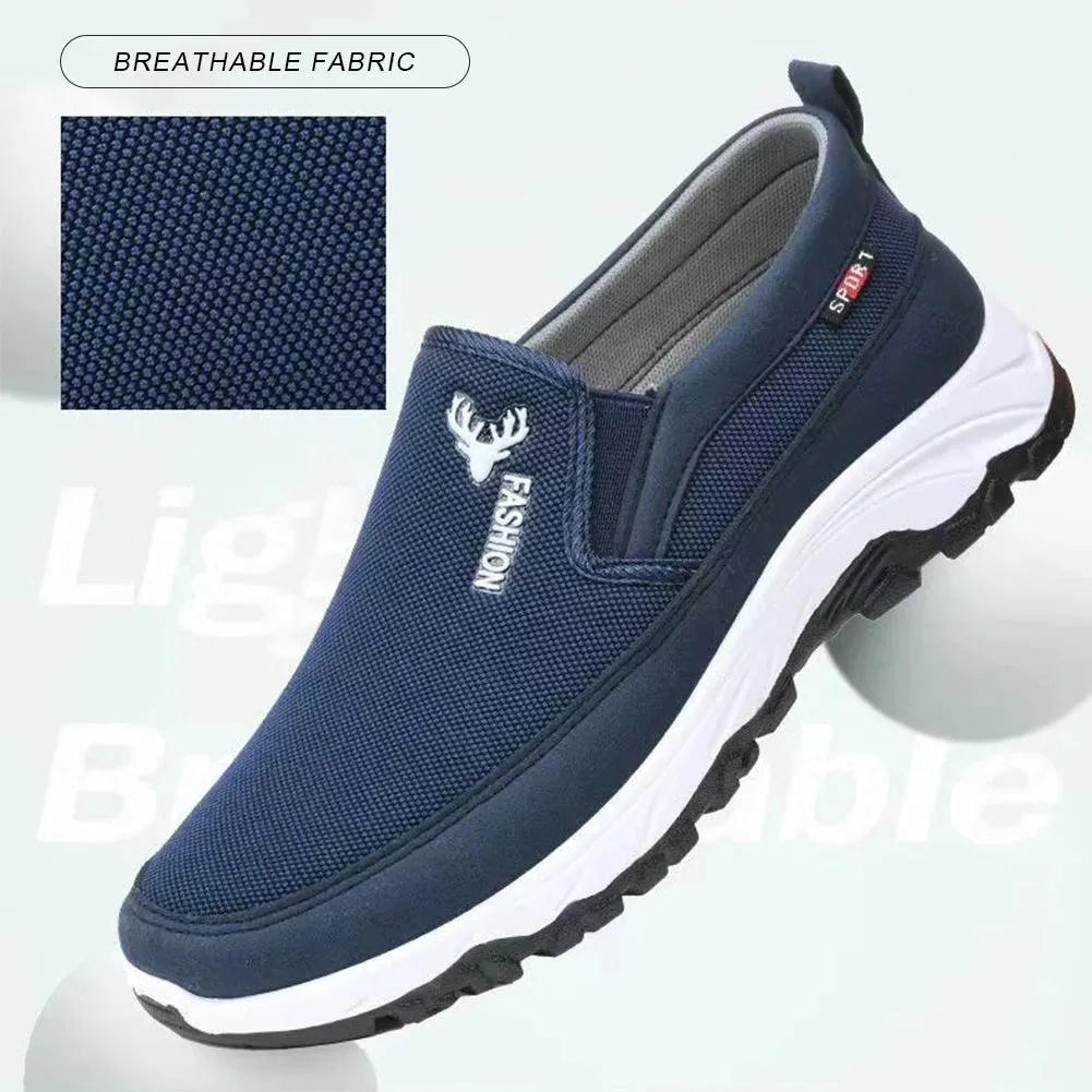 2024 Men's Canvas Shoes with Soft Soles Casual Breathable Comfortable Sliding Sleeves Men's Cloth Shoes Men's Oxford Sneakers