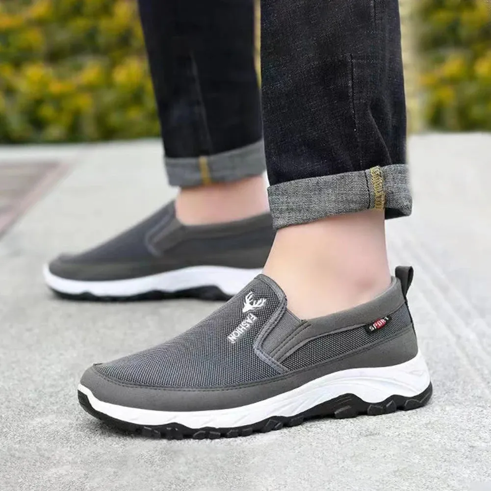 2024 Men's Canvas Shoes with Soft Soles Casual Breathable Comfortable Sliding Sleeves Men's Cloth Shoes Men's Oxford Sneakers