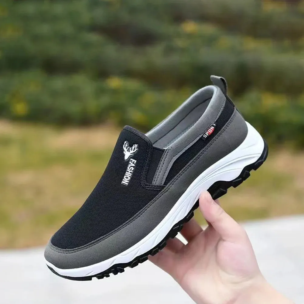 2024 Men's Canvas Shoes with Soft Soles Casual Breathable Comfortable Sliding Sleeves Men's Cloth Shoes Men's Oxford Sneakers