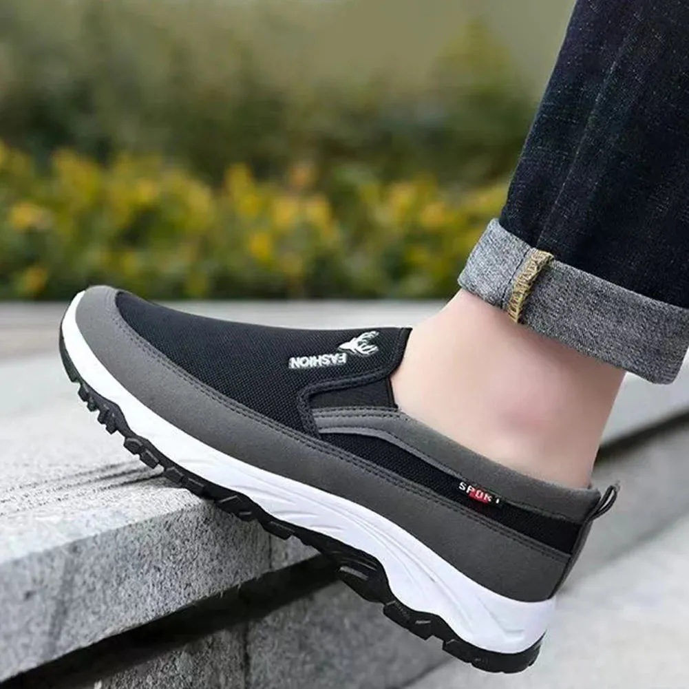 2024 Men's Canvas Shoes with Soft Soles Casual Breathable Comfortable Sliding Sleeves Men's Cloth Shoes Men's Oxford Sneakers