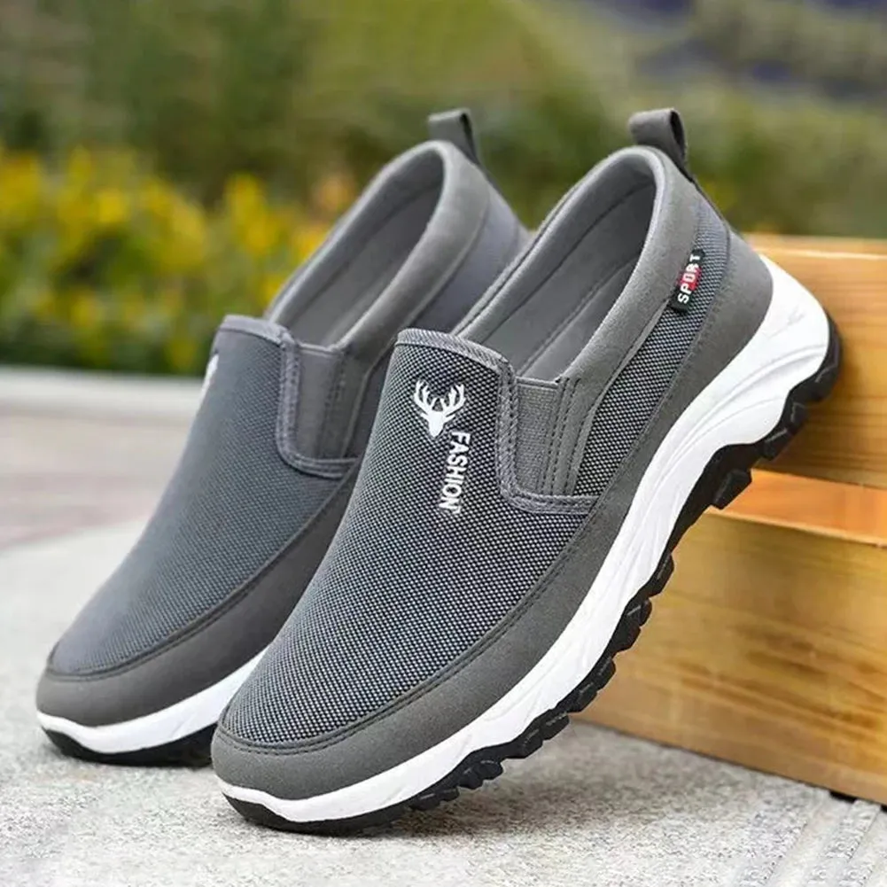 2024 Men's Canvas Shoes with Soft Soles Casual Breathable Comfortable Sliding Sleeves Men's Cloth Shoes Men's Oxford Sneakers