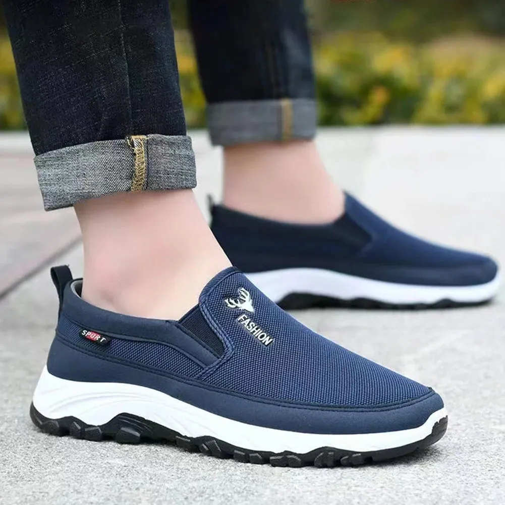 2024 Men's Canvas Shoes with Soft Soles Casual Breathable Comfortable Sliding Sleeves Men's Cloth Shoes Men's Oxford Sneakers