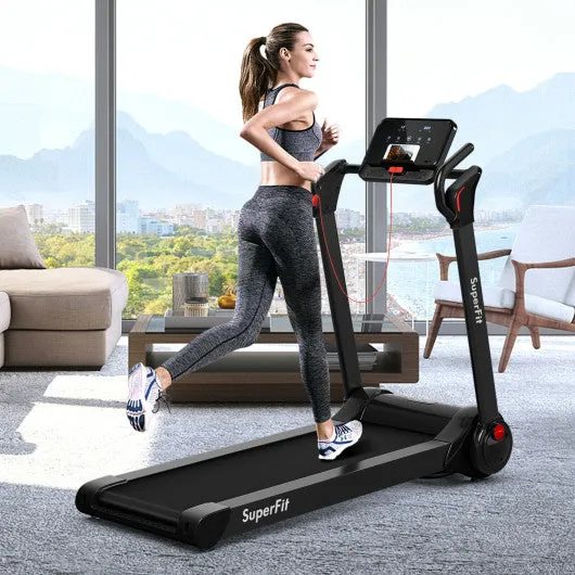 2.25 HP Electric Motorized Folding Running Treadmill Machine with LED Display-Black