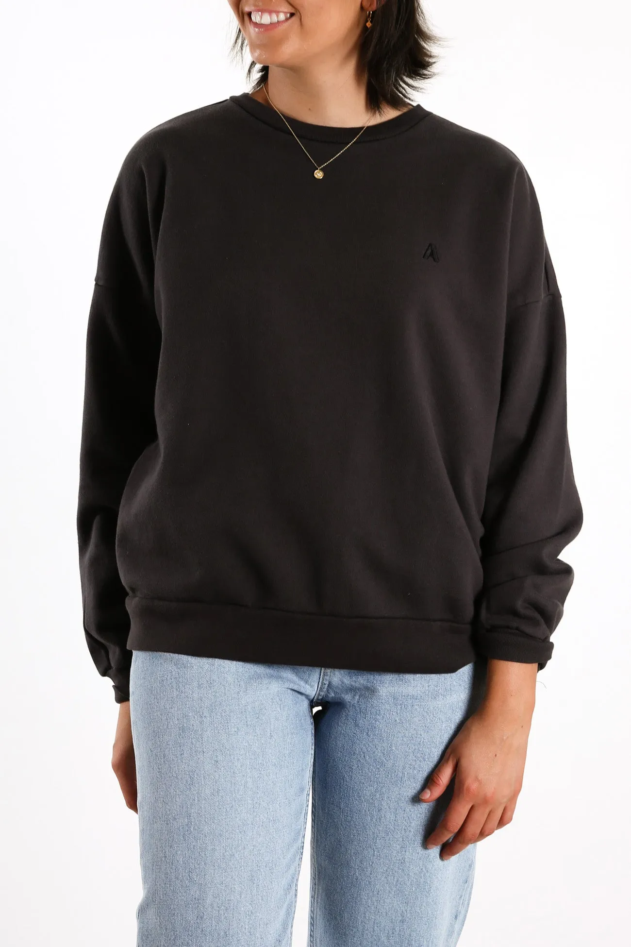 A Oversized Sweater A Logo Black Fade