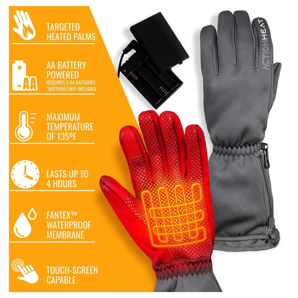 ActionHeat AA Battery-Powered Touch-Screen-Capable Heated Gloves for Ladies - S/M