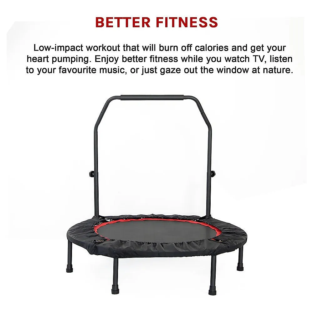 Adjustable Mini Rebounder Trampoline with Handrail - 40 Inch