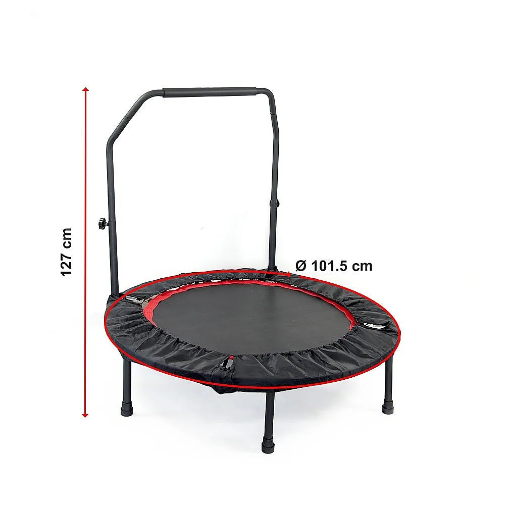 Adjustable Mini Rebounder Trampoline with Handrail - 40 Inch