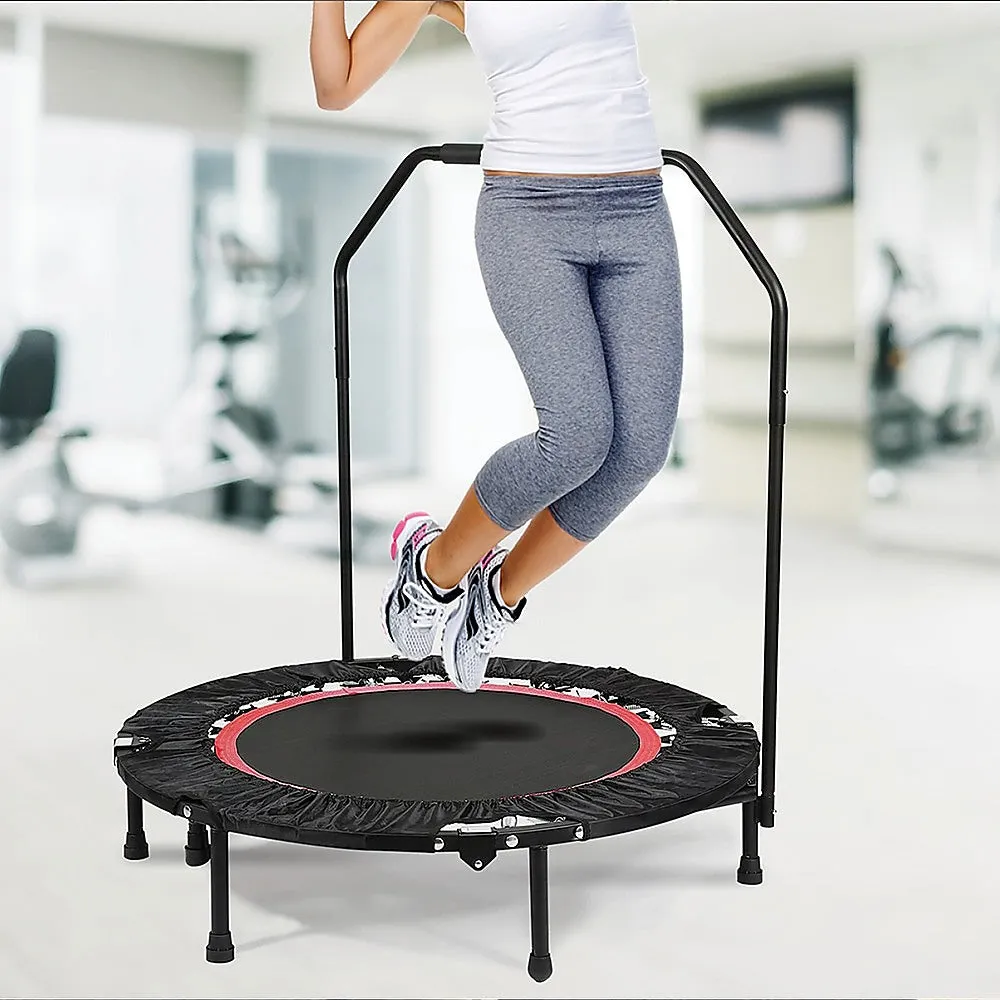 Adjustable Mini Rebounder Trampoline with Handrail - 40 Inch