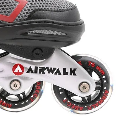 Airwalk Adults Men Women Adjustable Inline Skates ABEC-7 Bearing, Red, Size