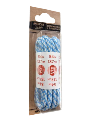 American Legacy ® Premium Rope Laces | Carolina Blue/Ivory Houndstooth