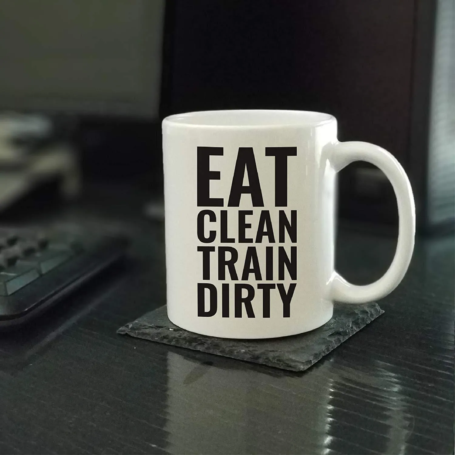 Andaz Press Fitness Coffee Mug Eat Clean Train Dirty