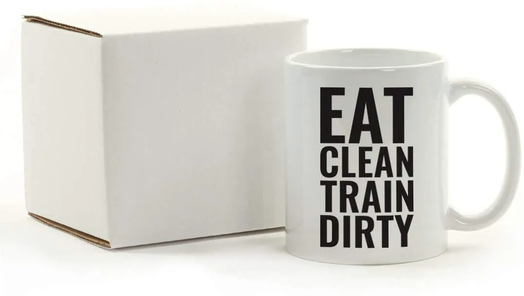 Andaz Press Fitness Coffee Mug Eat Clean Train Dirty