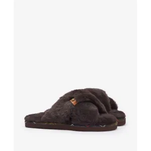 Barbour Eliza Cross-Over Ladies Slipper - Brown