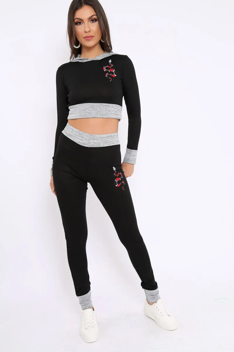 Black Snake Loungewear Set - Evie