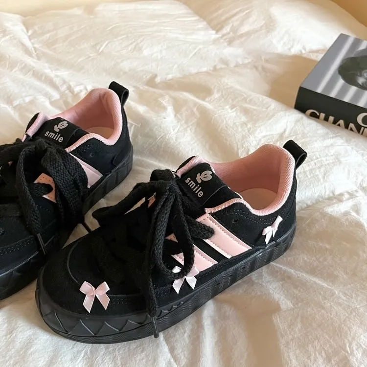 Blokette Aesthetic Pink Bow Sneakers