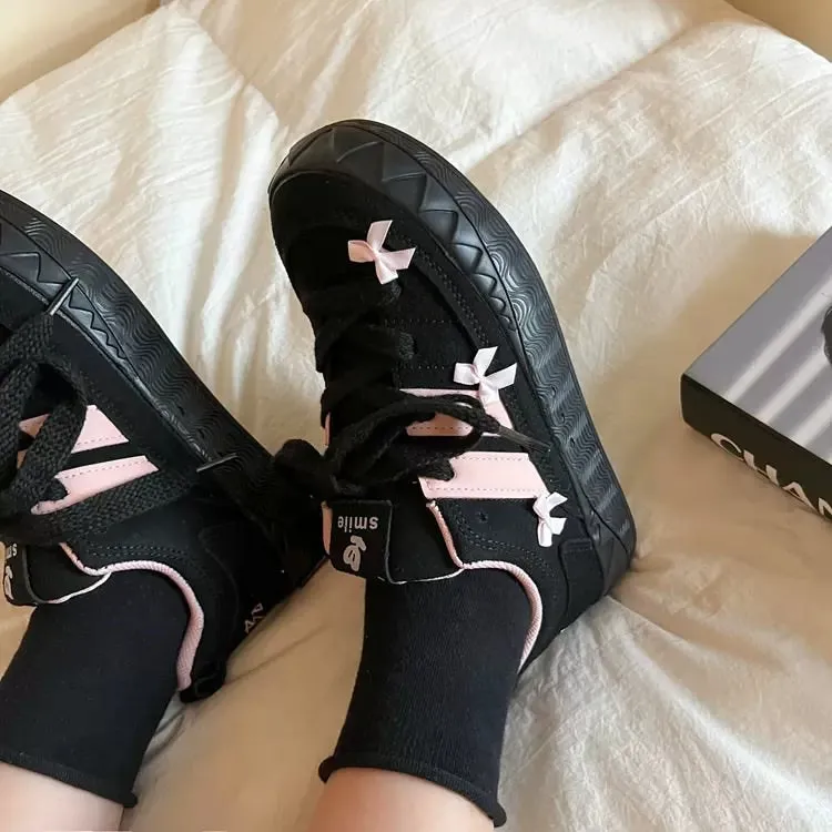 Blokette Aesthetic Pink Bow Sneakers