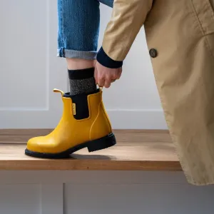 Bobbi Wellington Boot - Mustard Yellow and Black