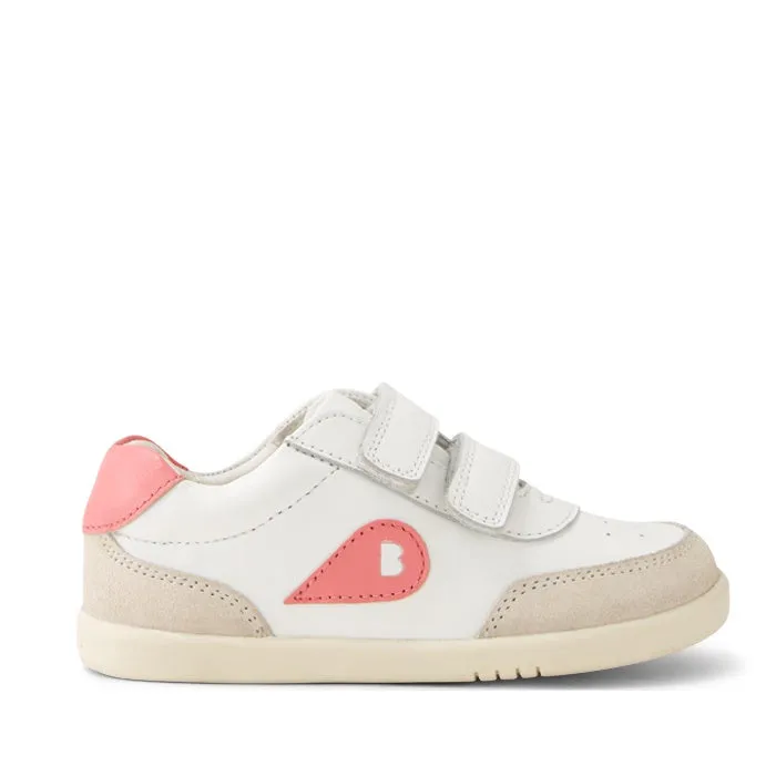 Bobux Kids IWalk IW Champ Sneaker Chalk White Coral 650505