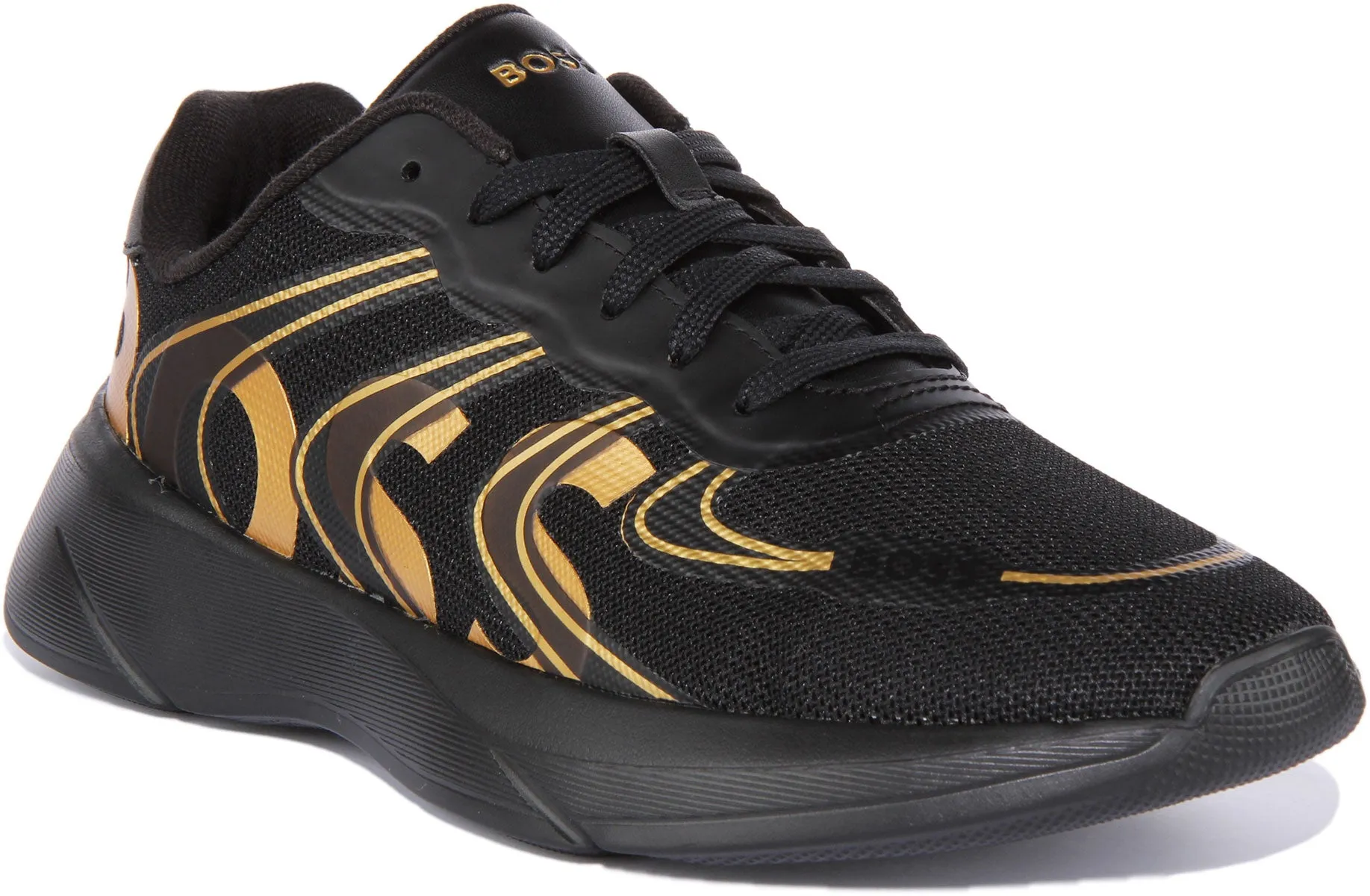 Boss Dean Runner Thlg In Black Gold For Men