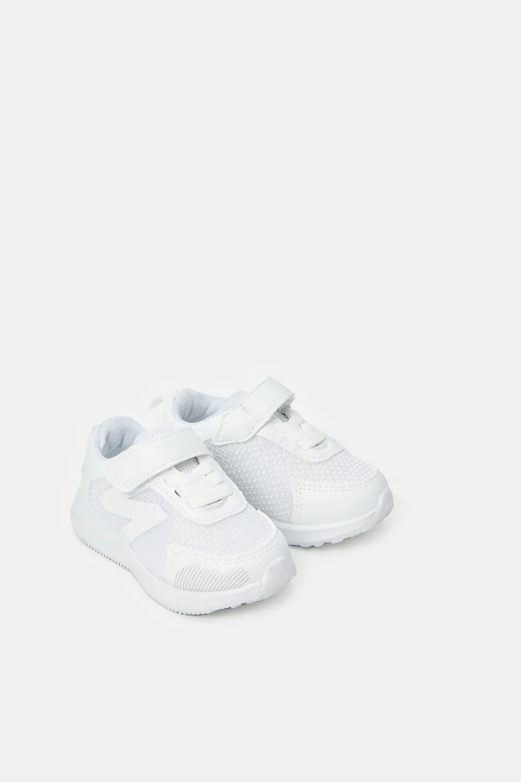 Boys White Strap Trainers