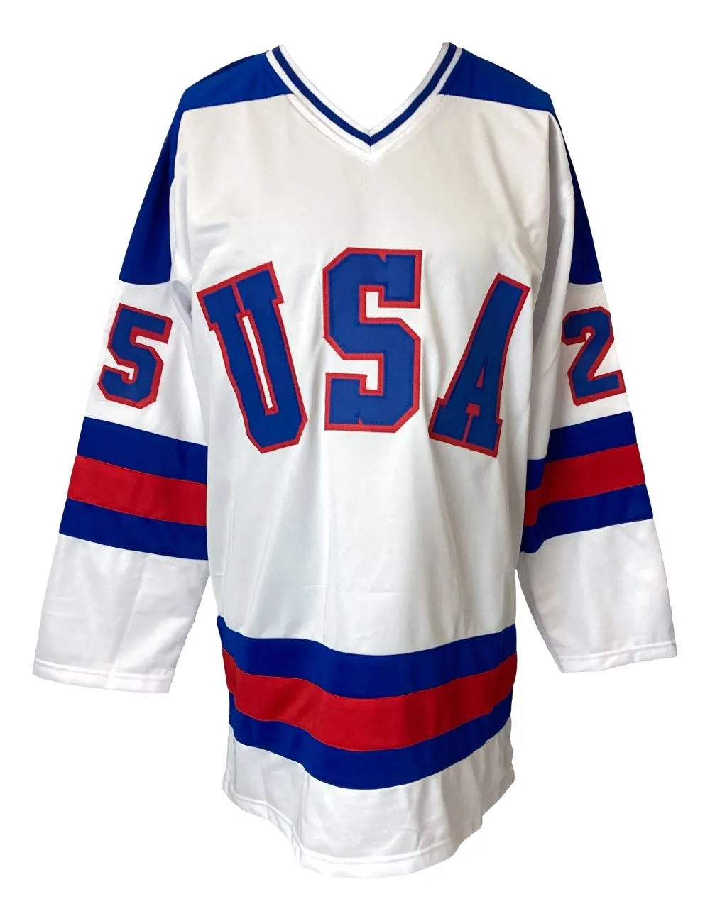 Buzz Schneider USA Signed White Hockey Jersey Coneheads Inscribed JSA Hologram