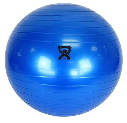 CanDo Inflatable Exercise Ball - ABS Extra Thick - Blue - 34" (85 cm), Retail Box