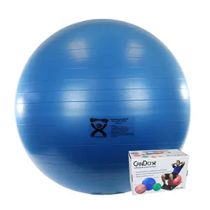 CanDo Inflatable Exercise Ball - ABS Extra Thick - Blue - 34" (85 cm), Retail Box