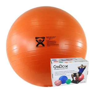 CanDo Inflatable Exercise Ball - ABS Extra Thick - Orange - 22" (55 cm), Retail Box