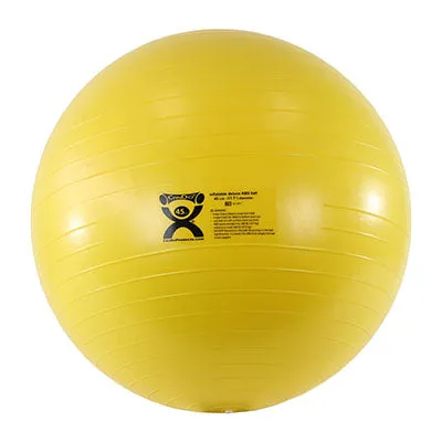 CanDo Inflatable Exercise Ball - ABS Extra Thick - Yellow - 18" (45 cm)