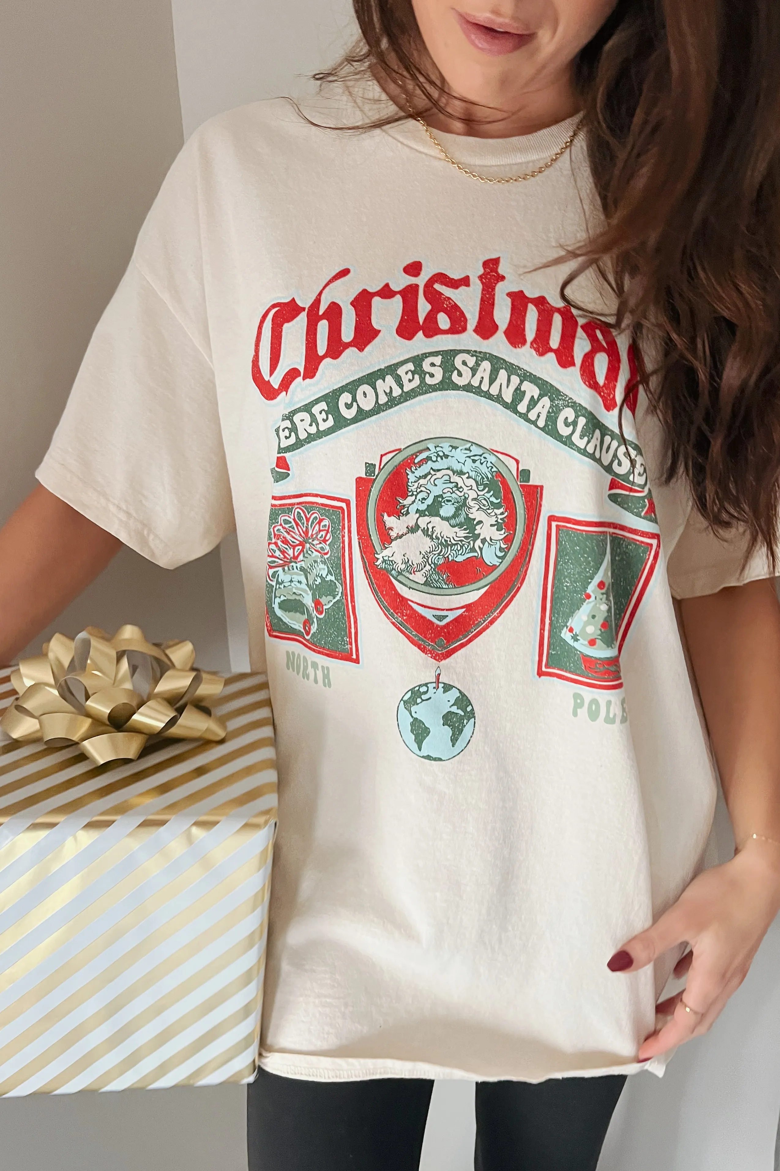 Christmas Patch Thrifted Tee