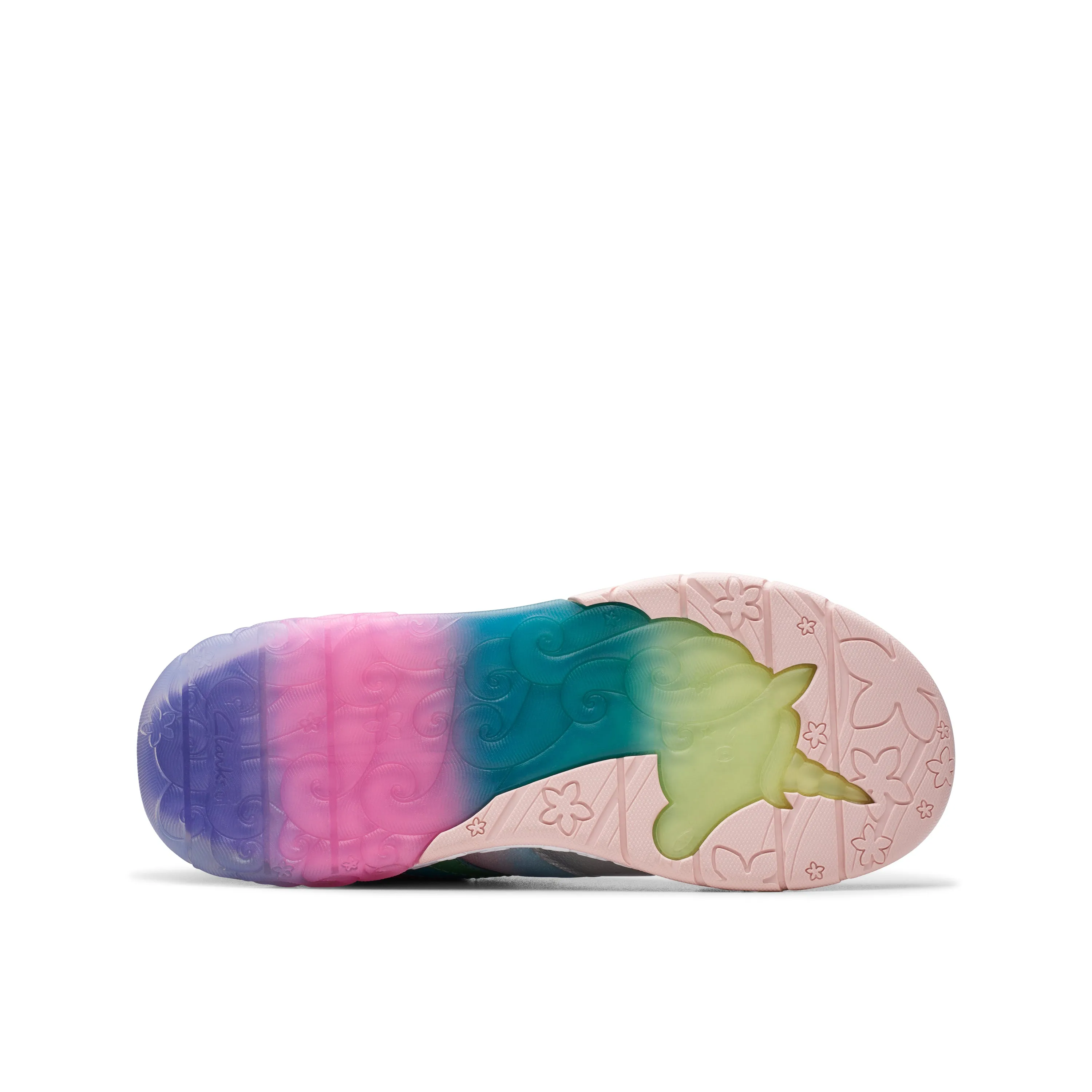 Clarks Tidal Star K Girls Aqua Rainbow Trainer