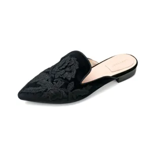 (Clean Up - US 8) Embroidery Mule Flats