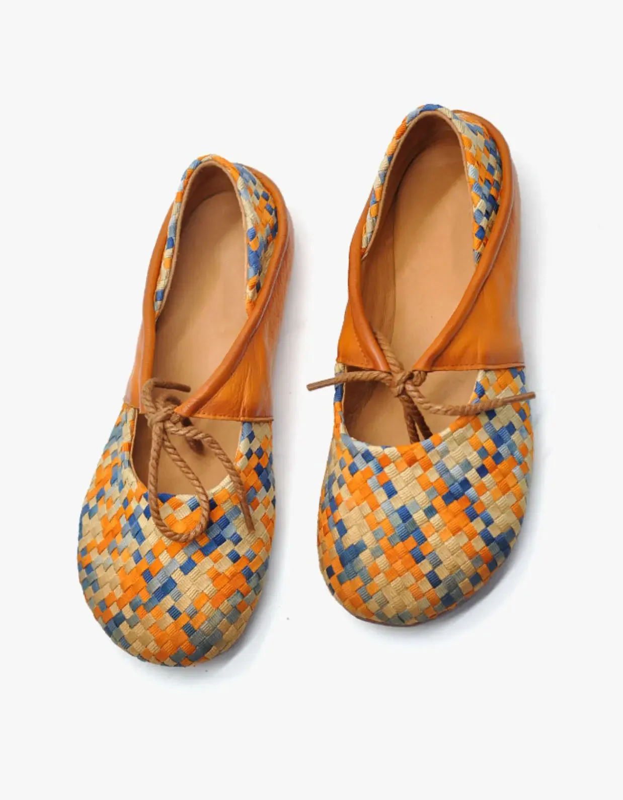 Colorful Woven Retro Flat Shoes