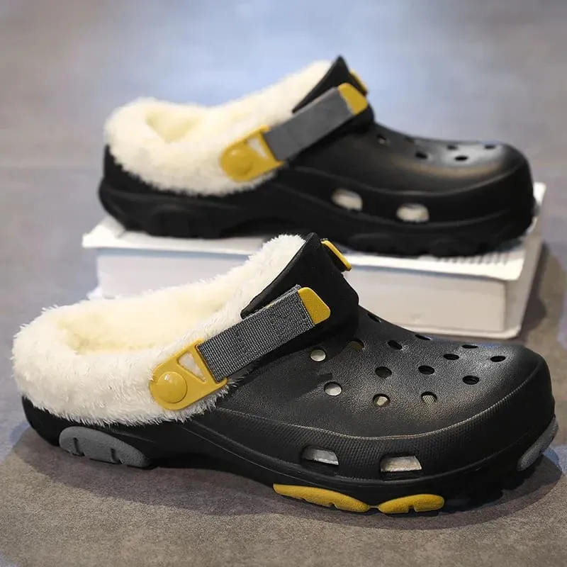 Couples Winter Warm Cotton Drag Outdoor Breathable Non-Slip Unisex Clogs