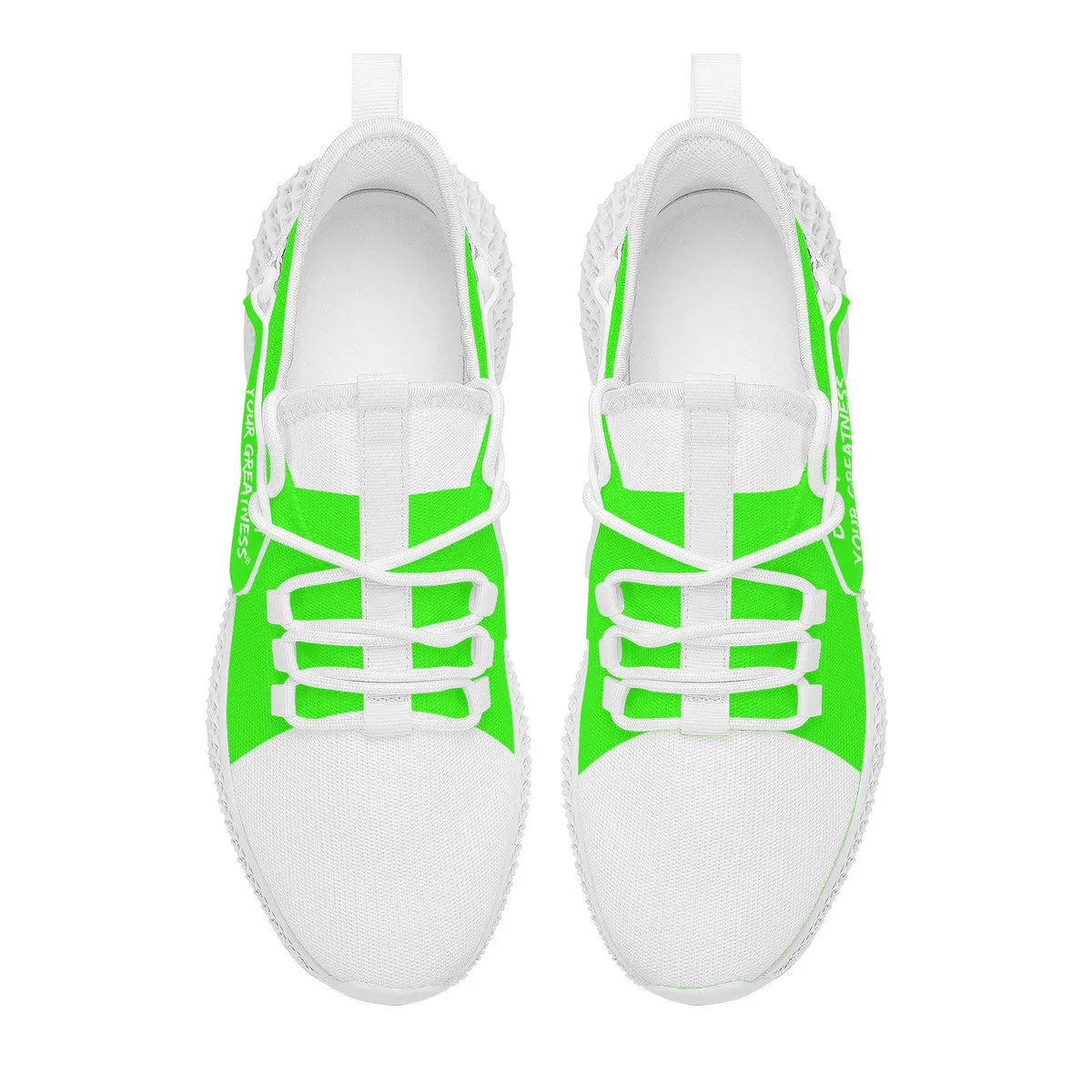 DCYG White & Neon Green NP5 Mesh Knit Shoes .Mens up to size 11 only