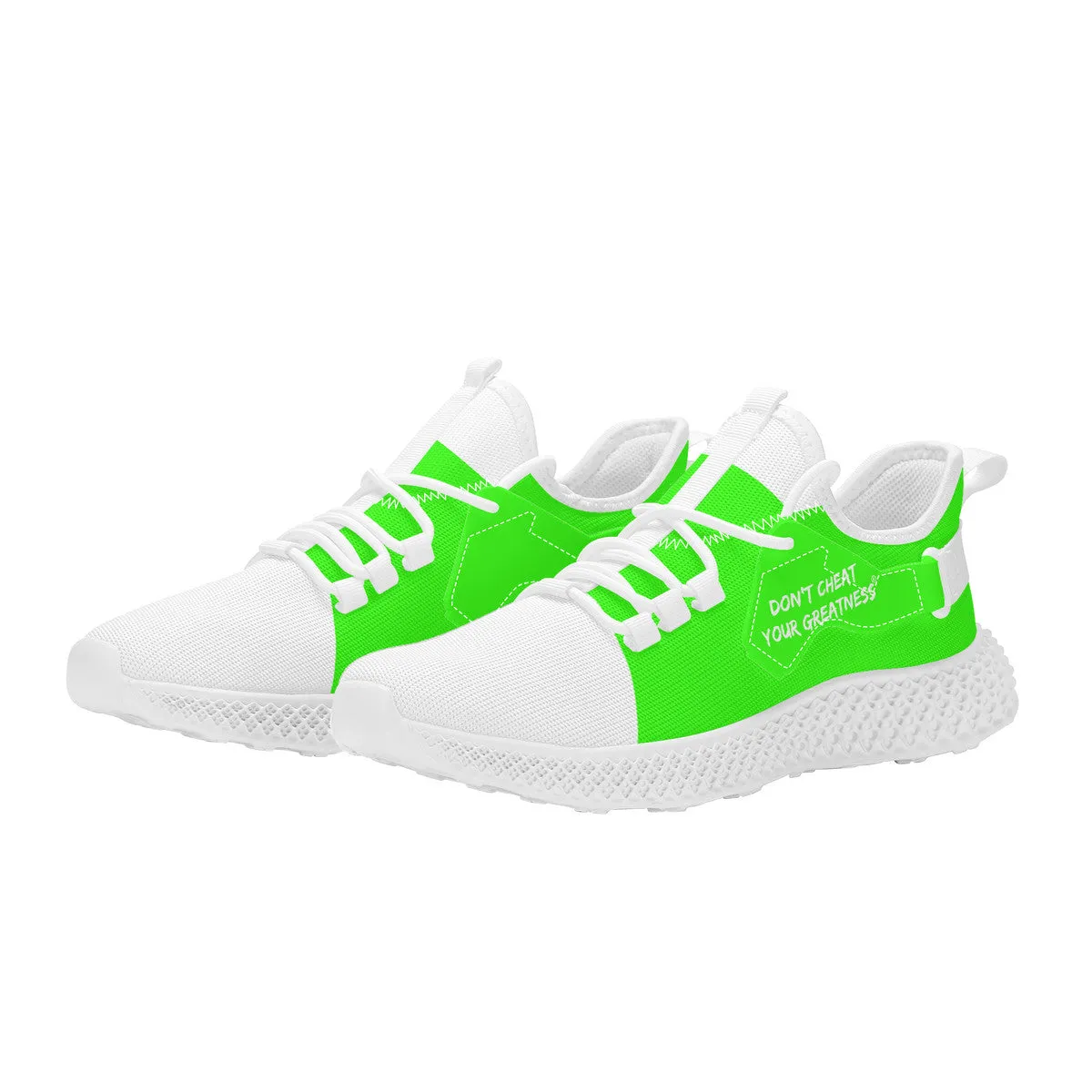 DCYG White & Neon Green NP5 Mesh Knit Shoes .Mens up to size 11 only