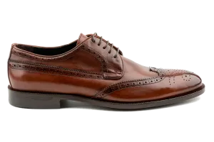 Debbano Koi Tan Derby Shoes, Wingtip & Brogued Full Grain Leather Men's Derby Shoes, Men's Suit Shoes, Best Derby Shoes