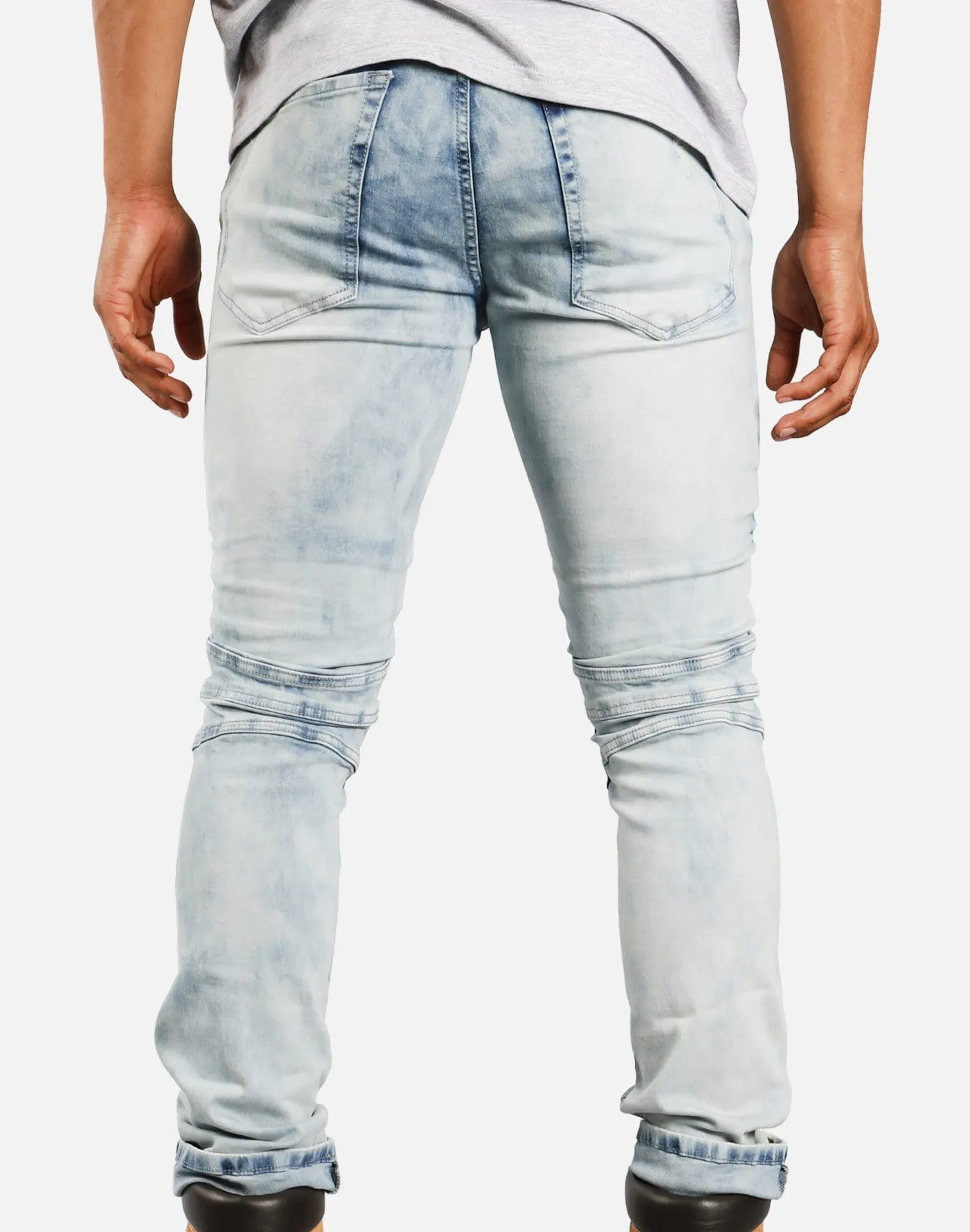 DH Essentials MOTO BIKER CLEAN RIP JEANS