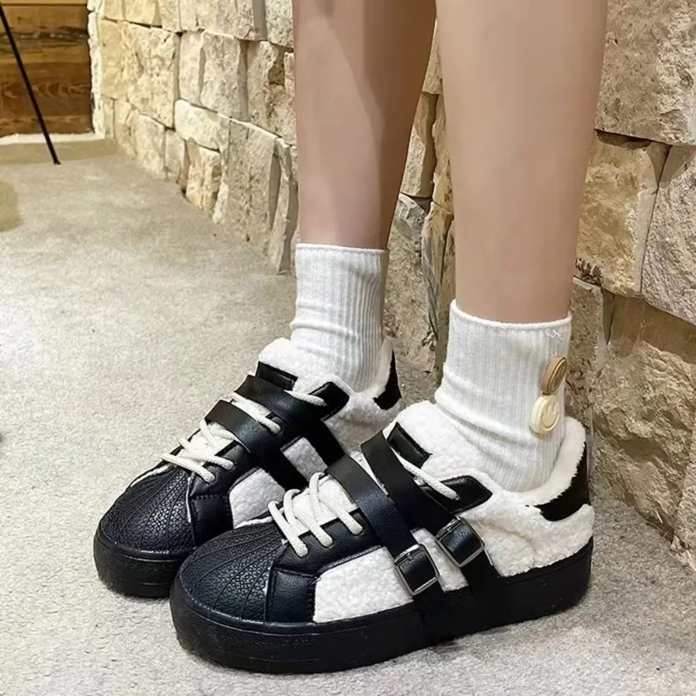 “Double Button Flat Bottom” Shoes