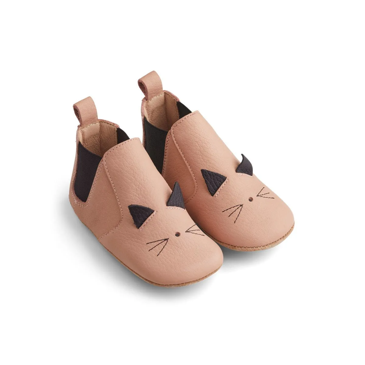 Edith Leather Slippers - Cat rose