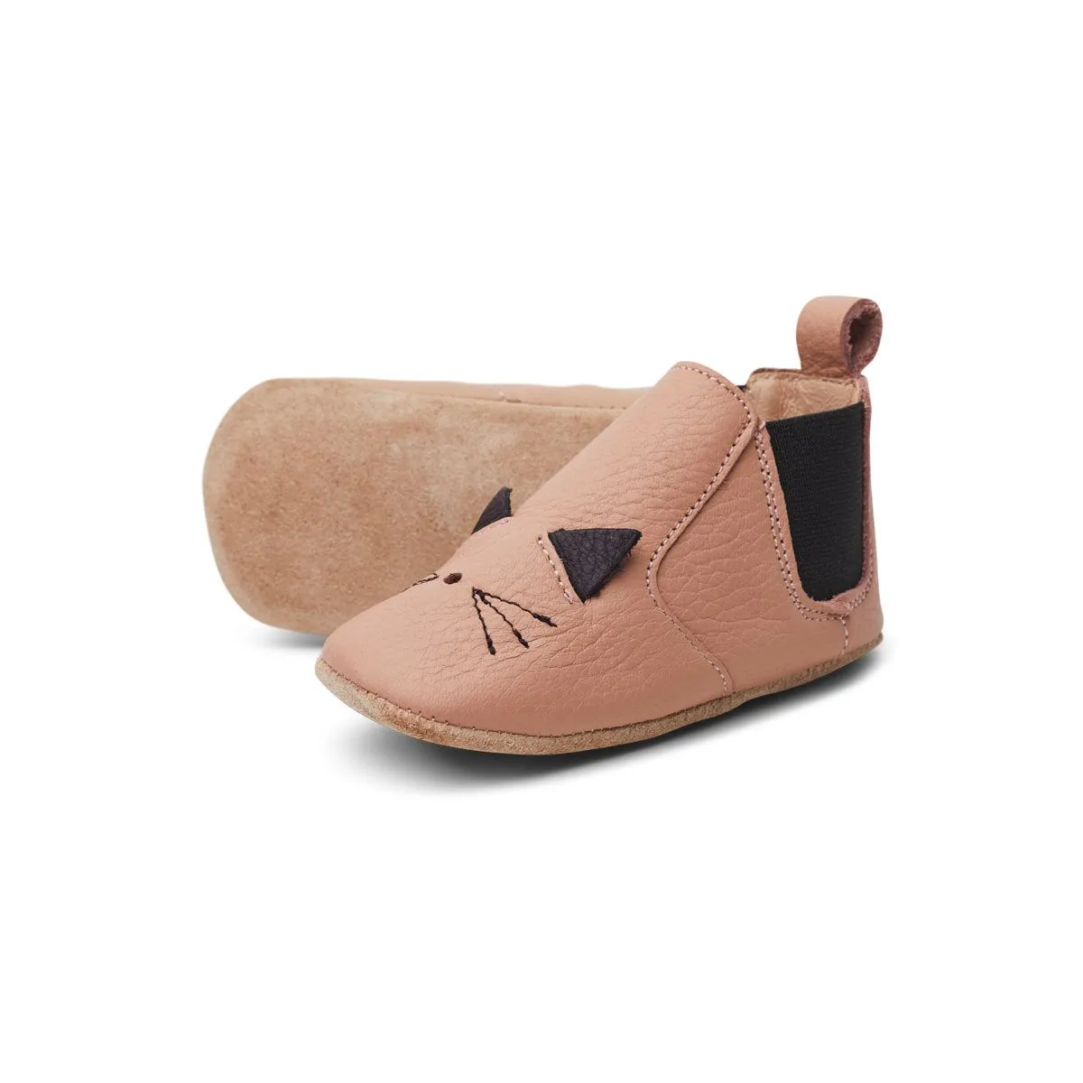 Edith Leather Slippers - Cat rose