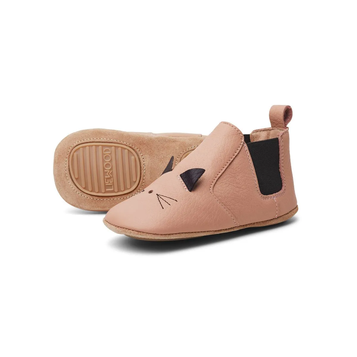 Edith Leather Slippers - Cat rose