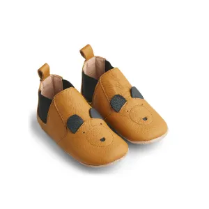 Edith Leather Slippers - Mr bear mustard